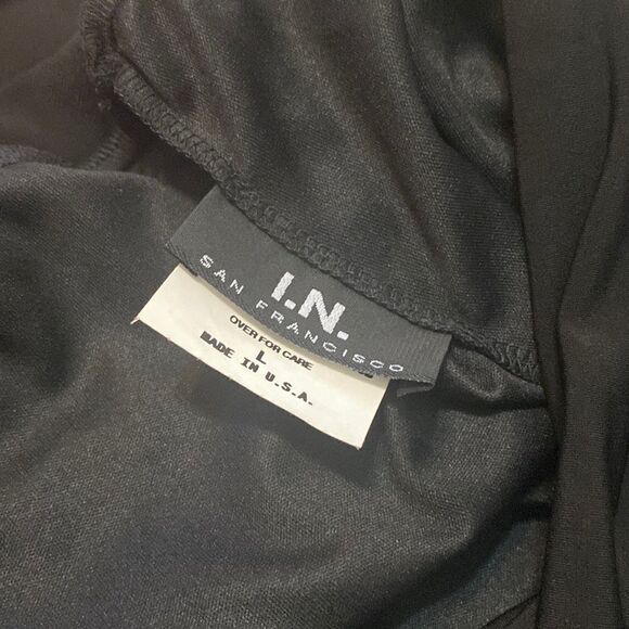 I.N. San Francisco Black high waisted overlay wide leg pants, size Large - Picture 3 of 4